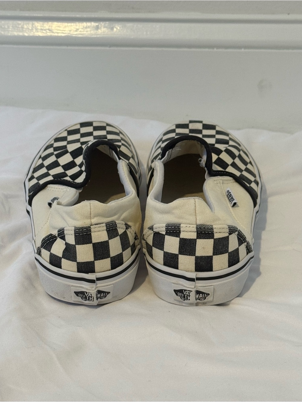 Vans Classic Slip-On Checkerboard Black White Women’s 10 Men’s 8.5 - Picture 6 of 7